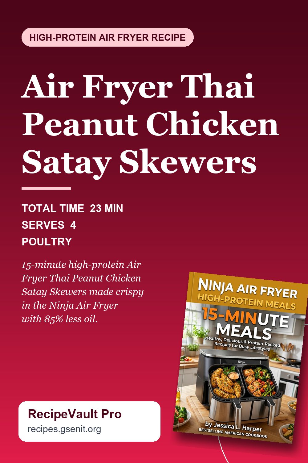 Air Fryer Thai Peanut Chicken Satay Skewers Pinterest Pin