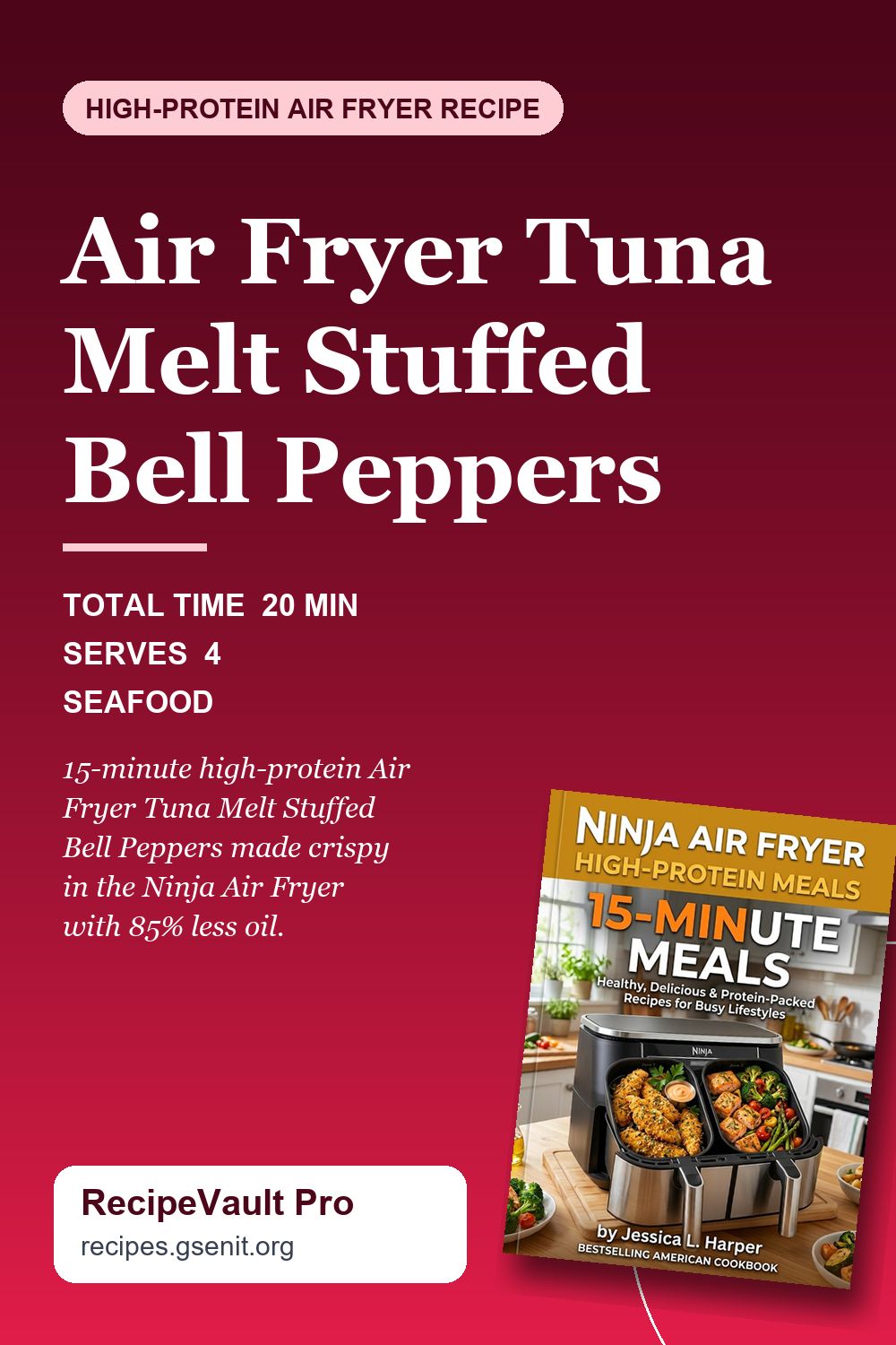 Air Fryer Tuna Melt Stuffed Bell Peppers