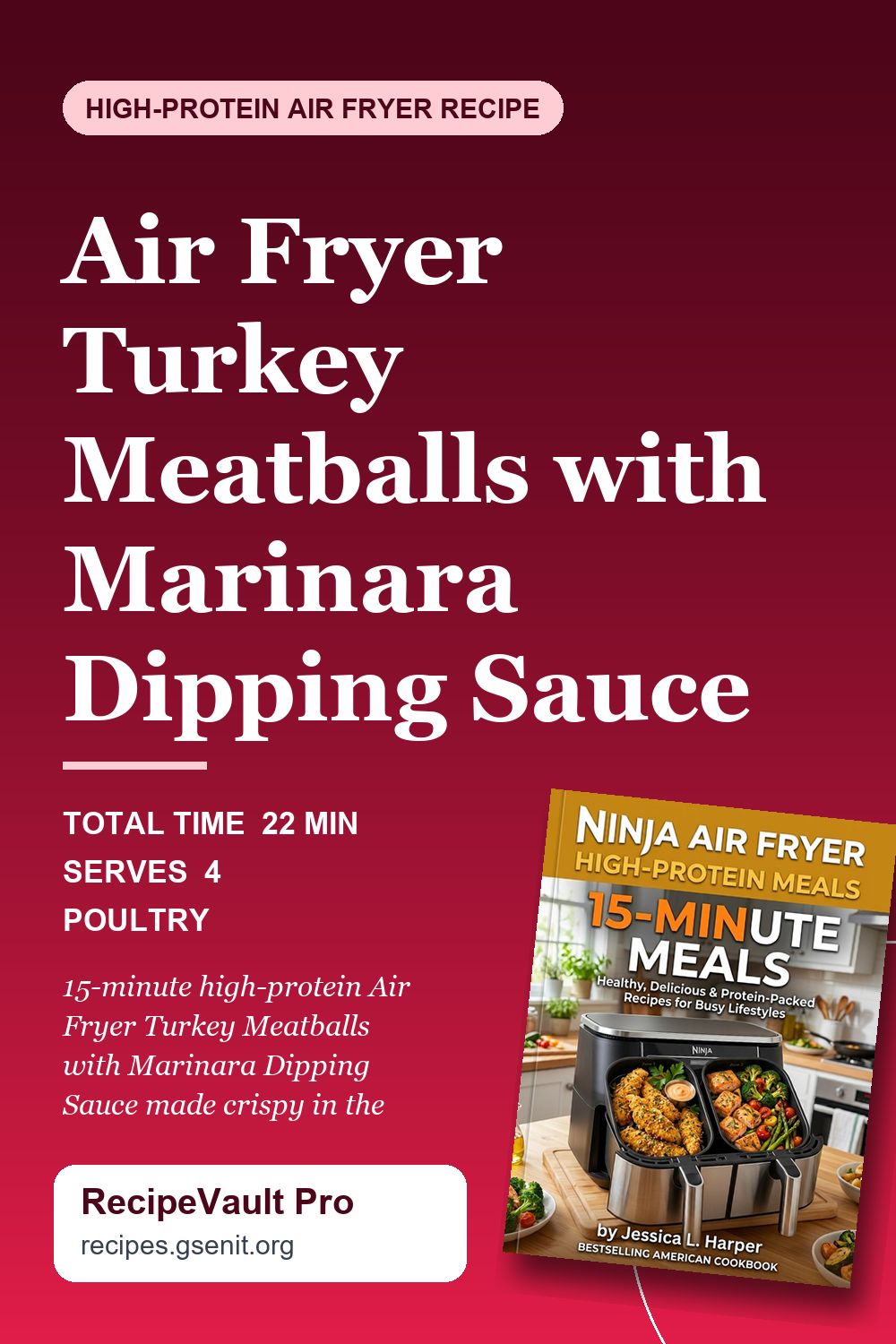 Air Fryer Turkey Meatballs with Marinara Dipping Sauce
