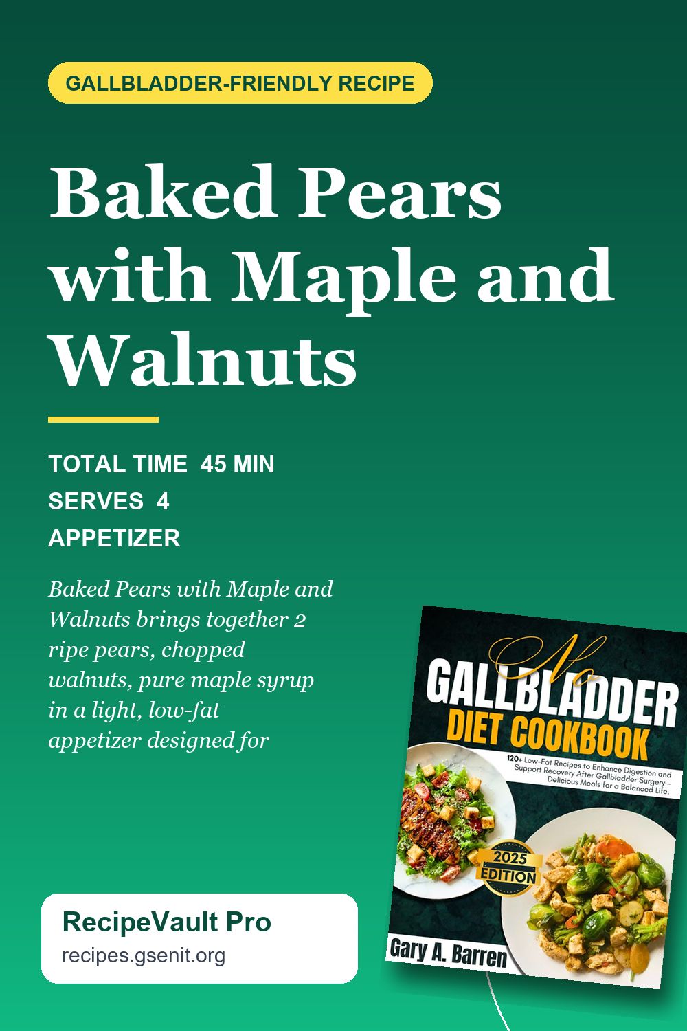 Baked Pears with Maple and Walnuts