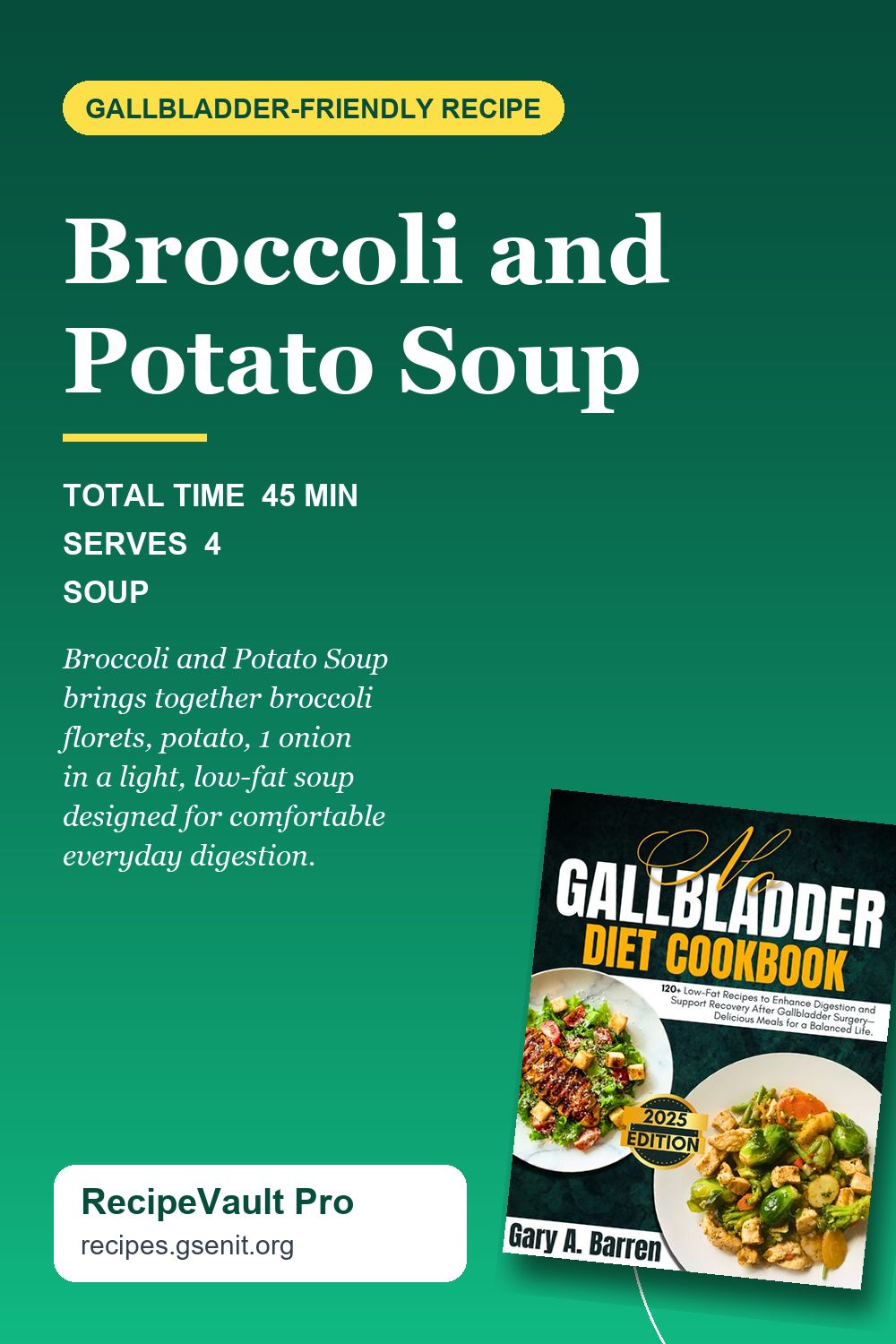 Broccoli and Potato Soup Pinterest Pin