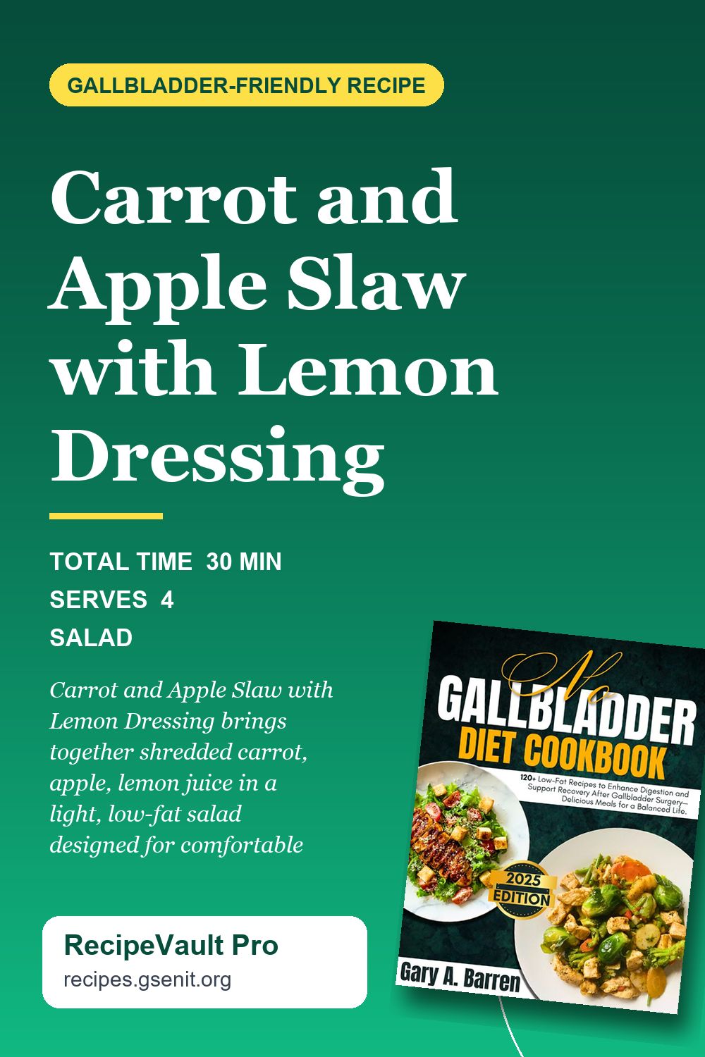 Carrot and Apple Slaw with Lemon Dressing