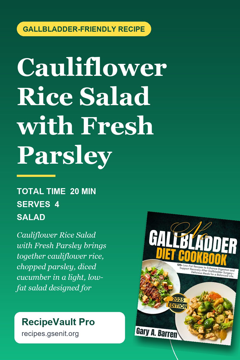 Cauliflower Rice Salad with Fresh Parsley