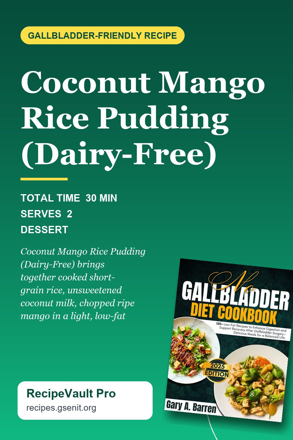 Coconut Mango Rice Pudding (Dairy-Free)