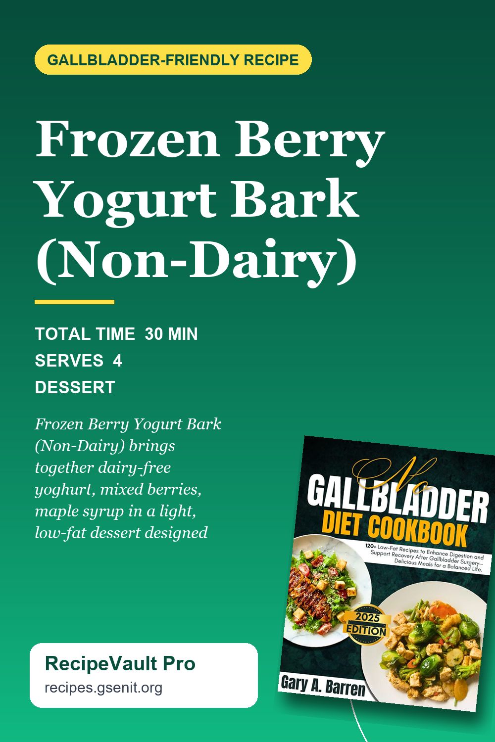 Frozen Berry Yogurt Bark (Non-Dairy) Pinterest Pin