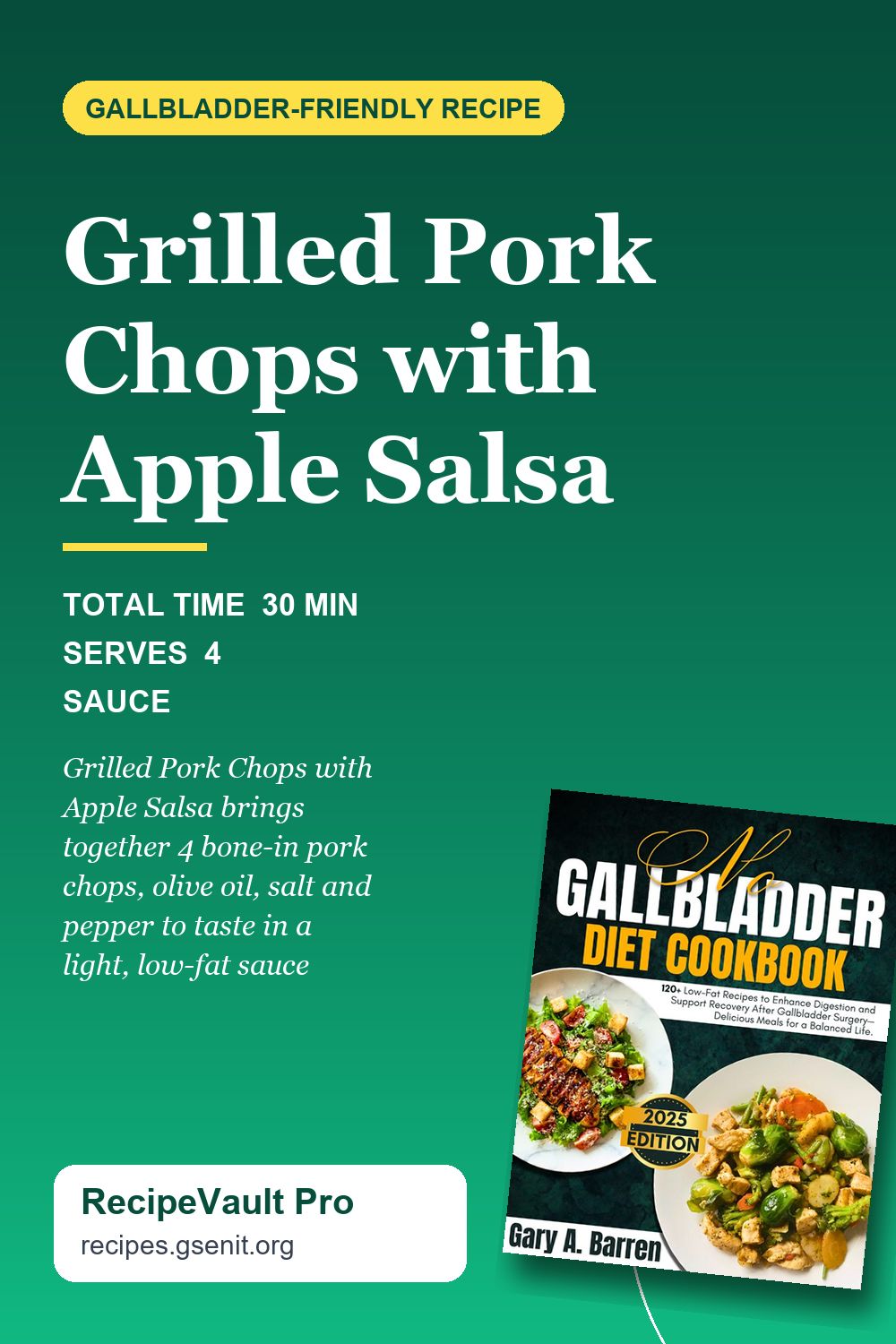 Grilled Pork Chops with Apple Salsa Pinterest Pin