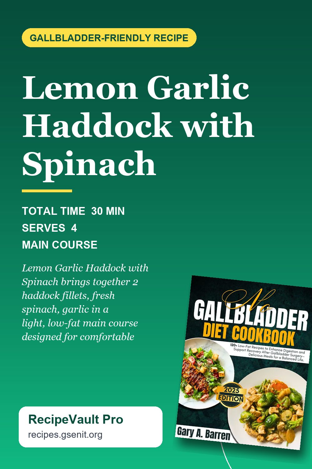 Lemon Garlic Haddock with Spinach