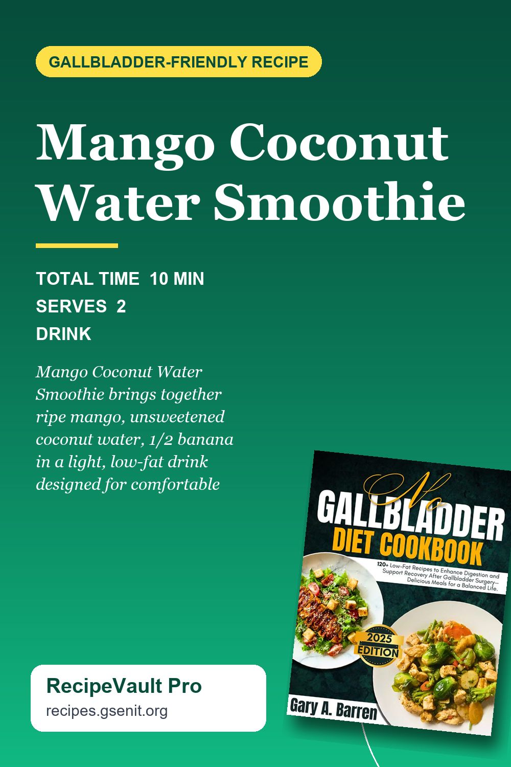 Mango Coconut Water Smoothie