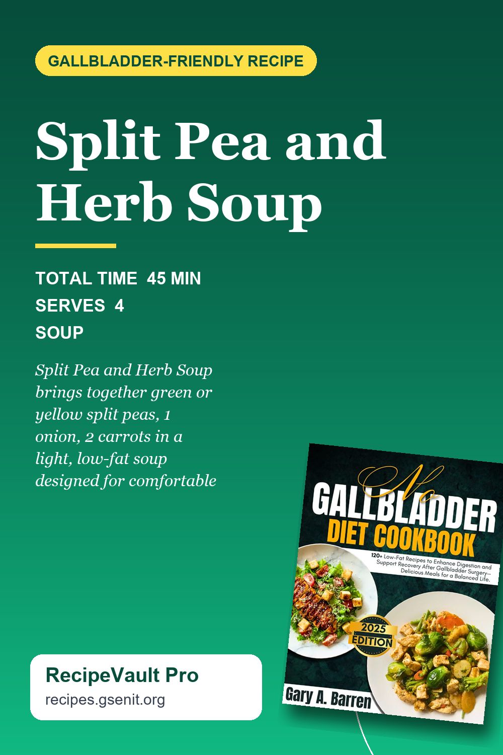 Split Pea and Herb Soup Pinterest Pin
