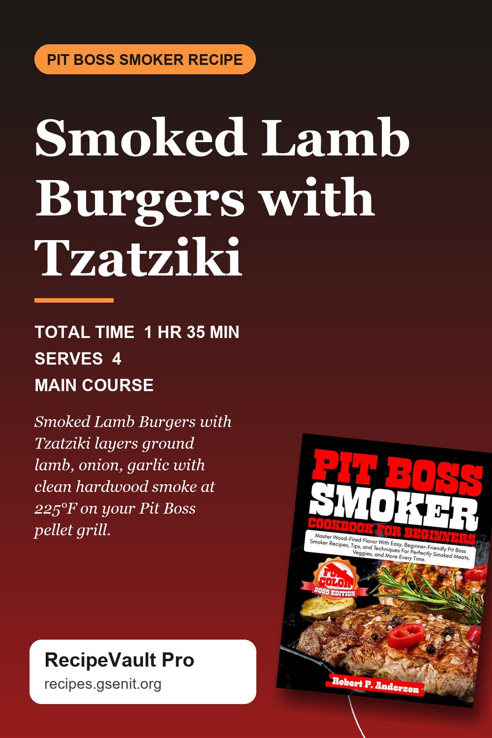 Smoked Lamb Burgers with Tzatziki