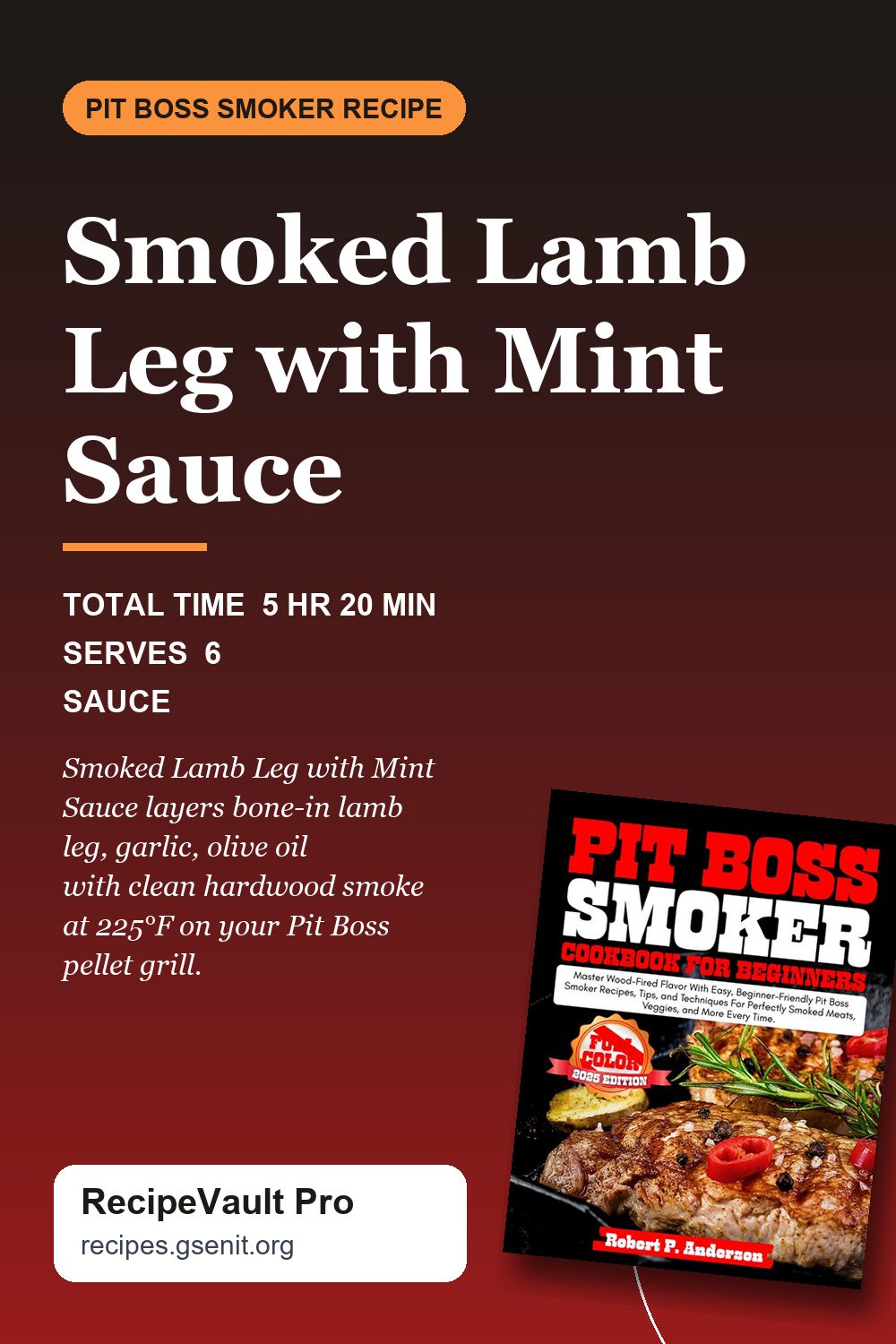 Smoked Lamb Leg with Mint Sauce