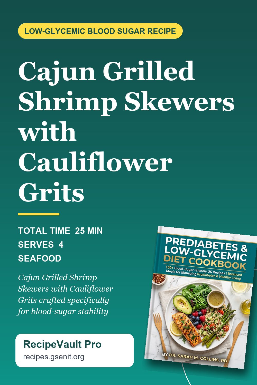 Cajun Grilled Shrimp Skewers with Cauliflower Grits