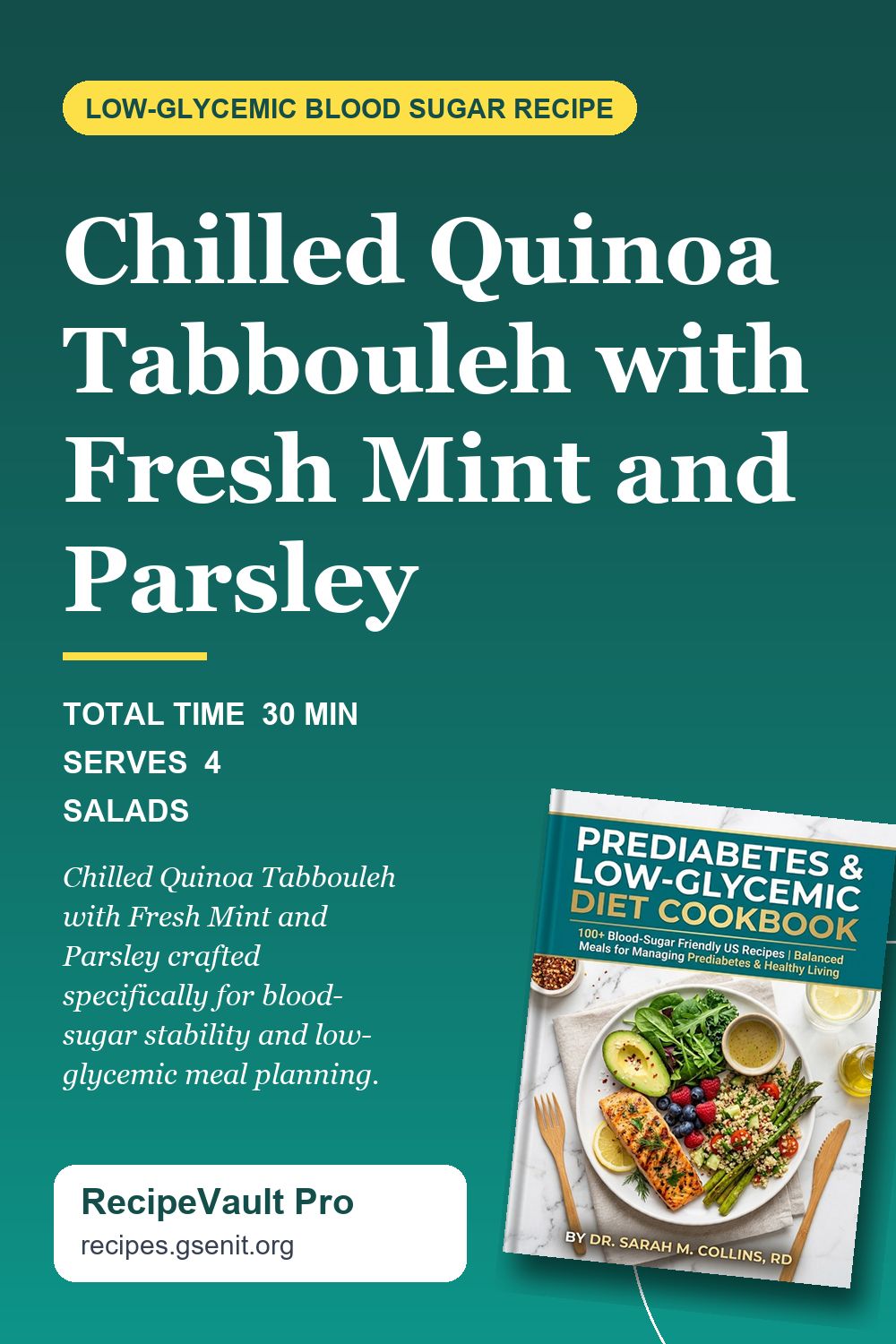Chilled Quinoa Tabbouleh with Fresh Mint and Parsley