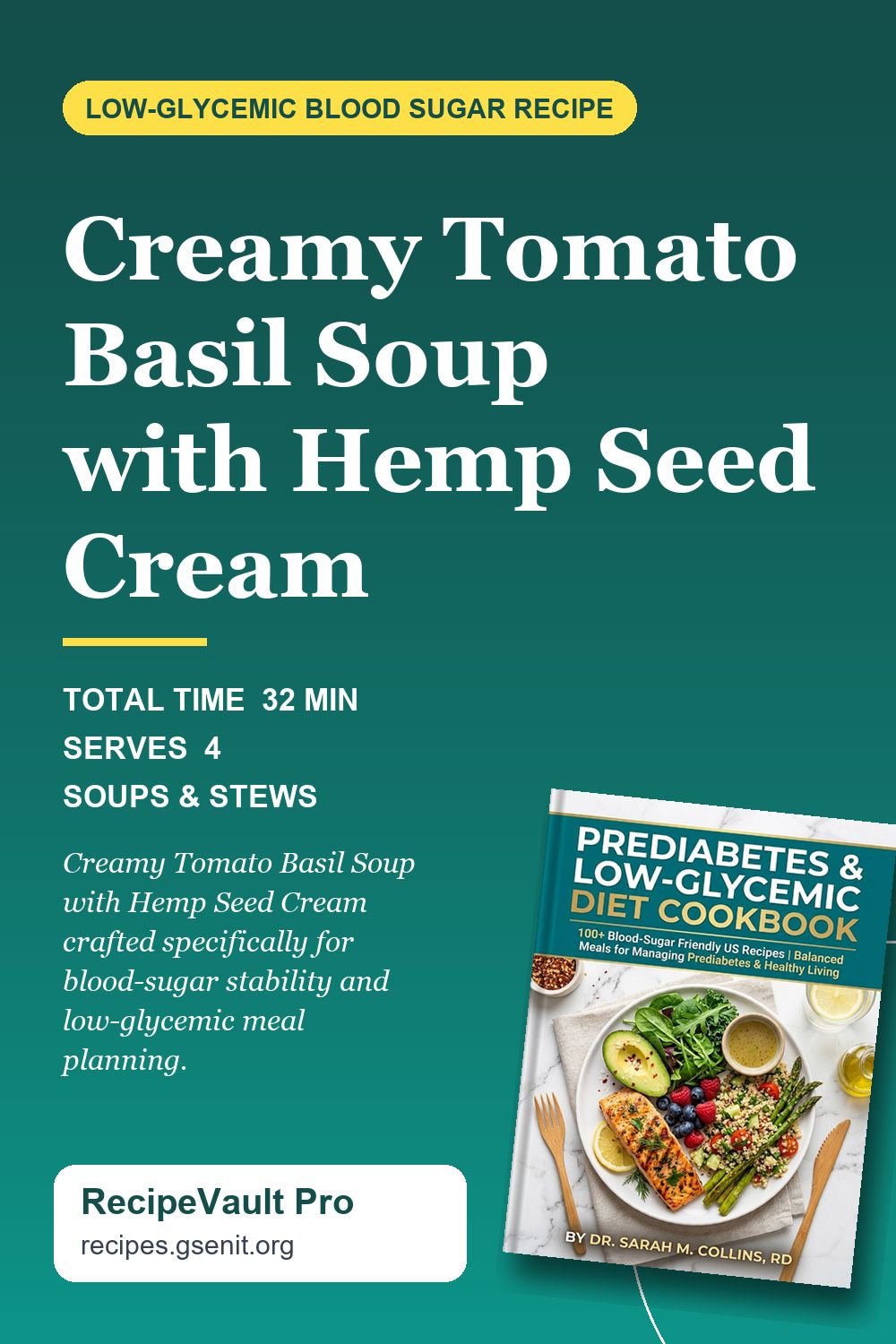 Creamy Tomato Basil Soup with Hemp Seed Cream