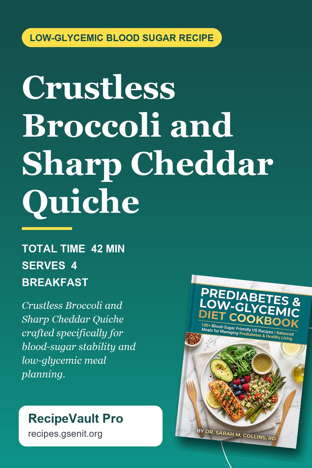 Crustless Broccoli and Sharp Cheddar Quiche