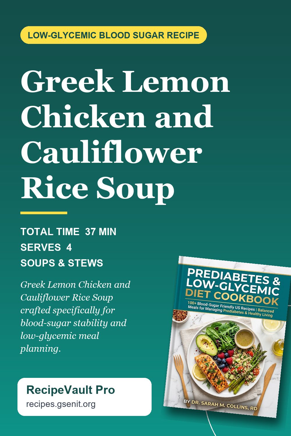 Greek Lemon Chicken and Cauliflower Rice Soup