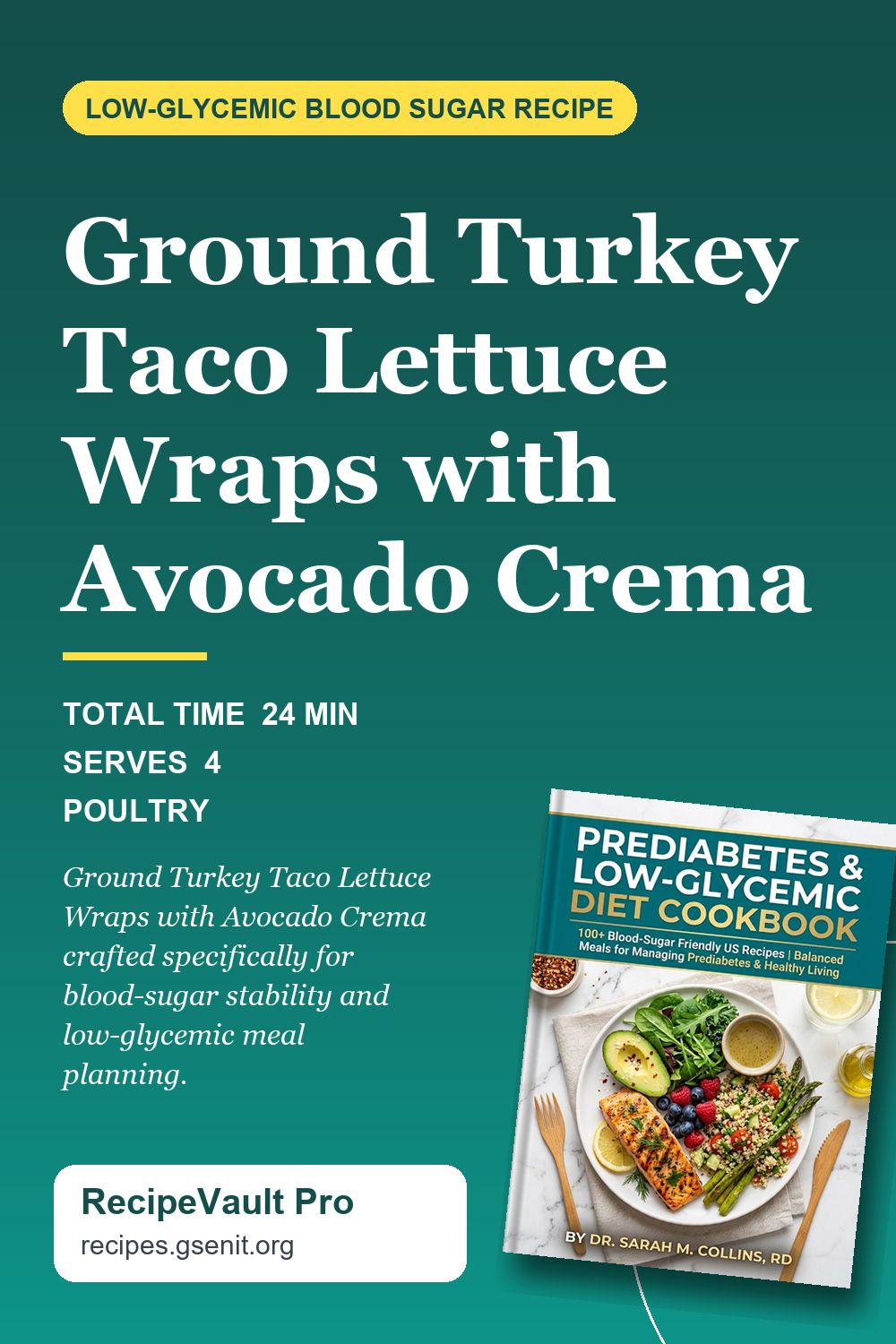 Ground Turkey Taco Lettuce Wraps with Avocado Crema