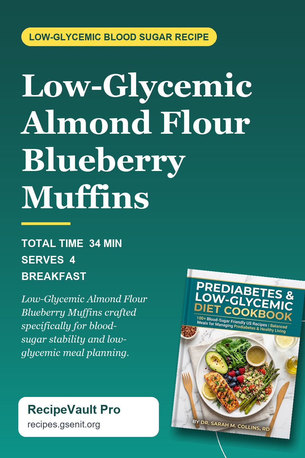Low-Glycemic Almond Flour Blueberry Muffins