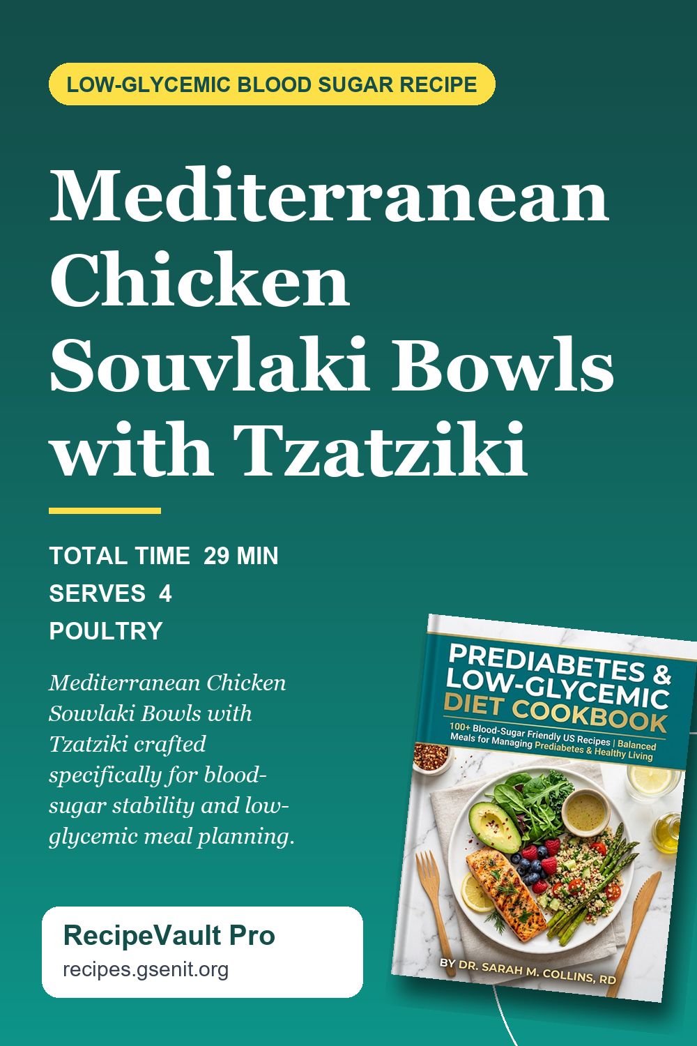 Mediterranean Chicken Souvlaki Bowls with Tzatziki