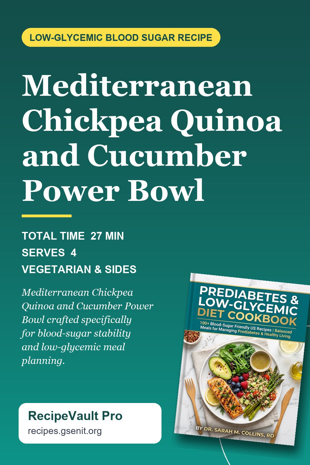 Mediterranean Chickpea Quinoa and Cucumber Power Bowl