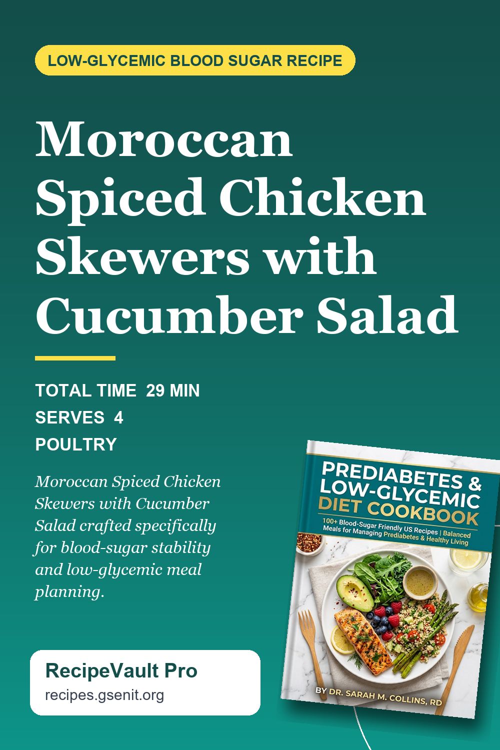 Moroccan Spiced Chicken Skewers with Cucumber Salad