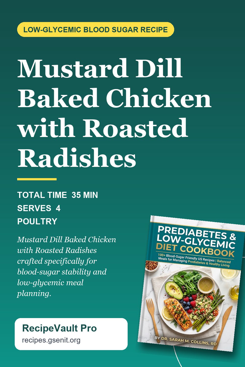 Mustard Dill Baked Chicken with Roasted Radishes