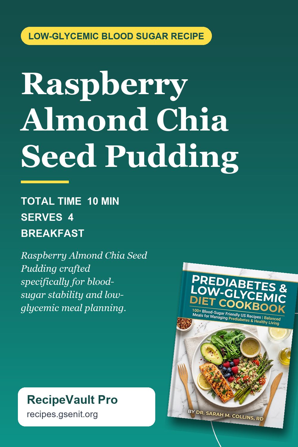 Raspberry Almond Chia Seed Pudding Pinterest Pin