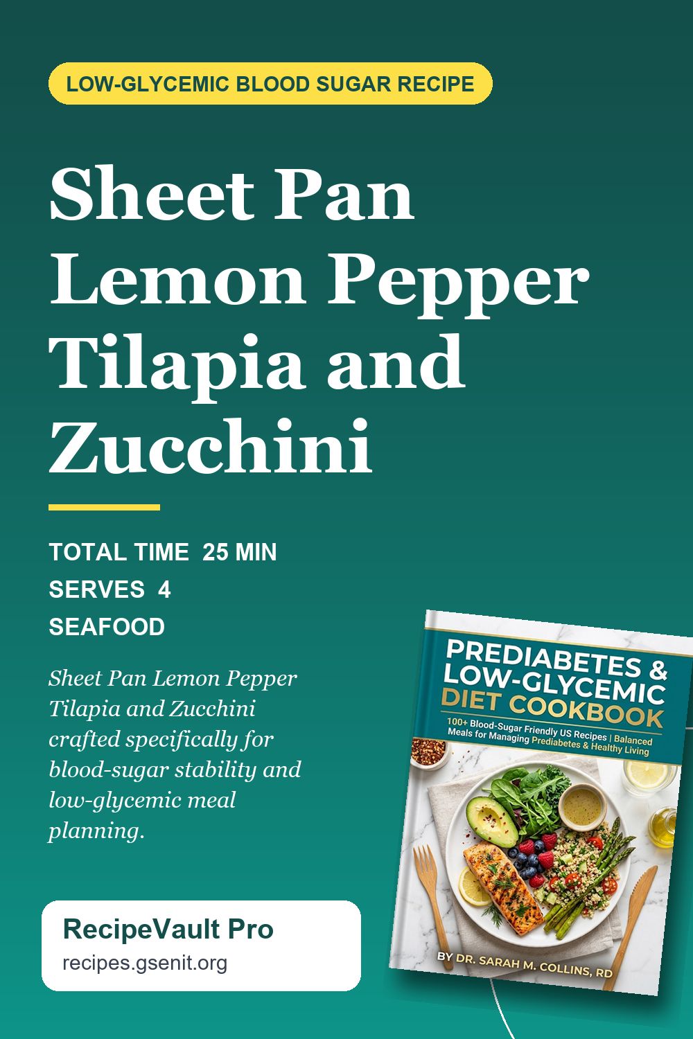 Sheet Pan Lemon Pepper Tilapia and Zucchini Pinterest Pin