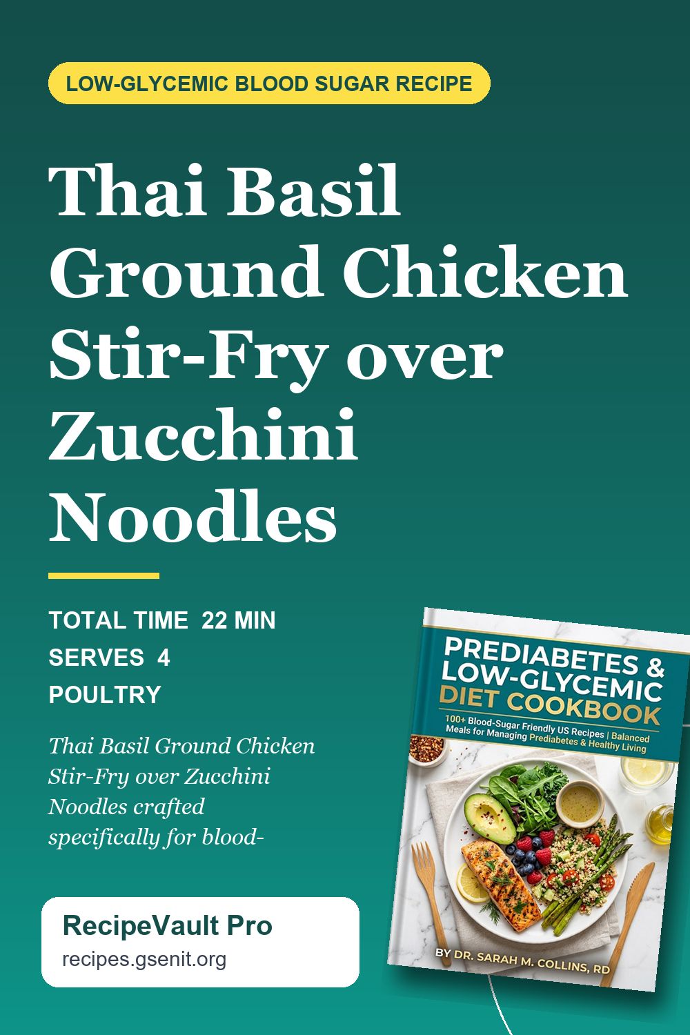 Thai Basil Ground Chicken Stir-Fry over Zucchini Noodles