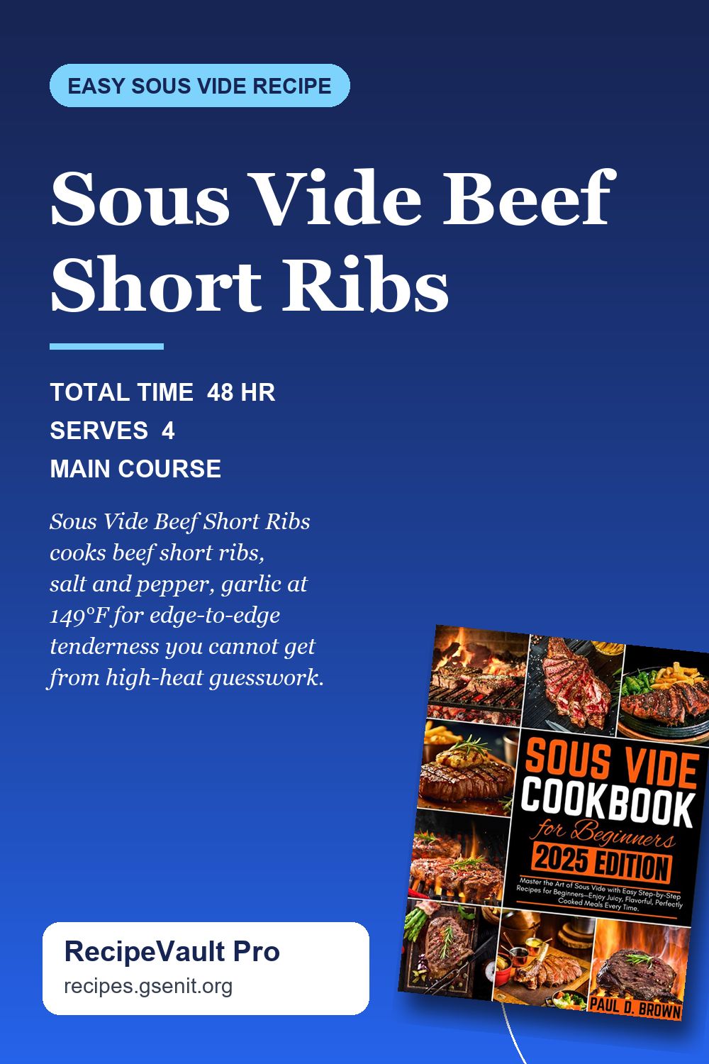 Sous Vide Beef Short Ribs Pinterest Pin