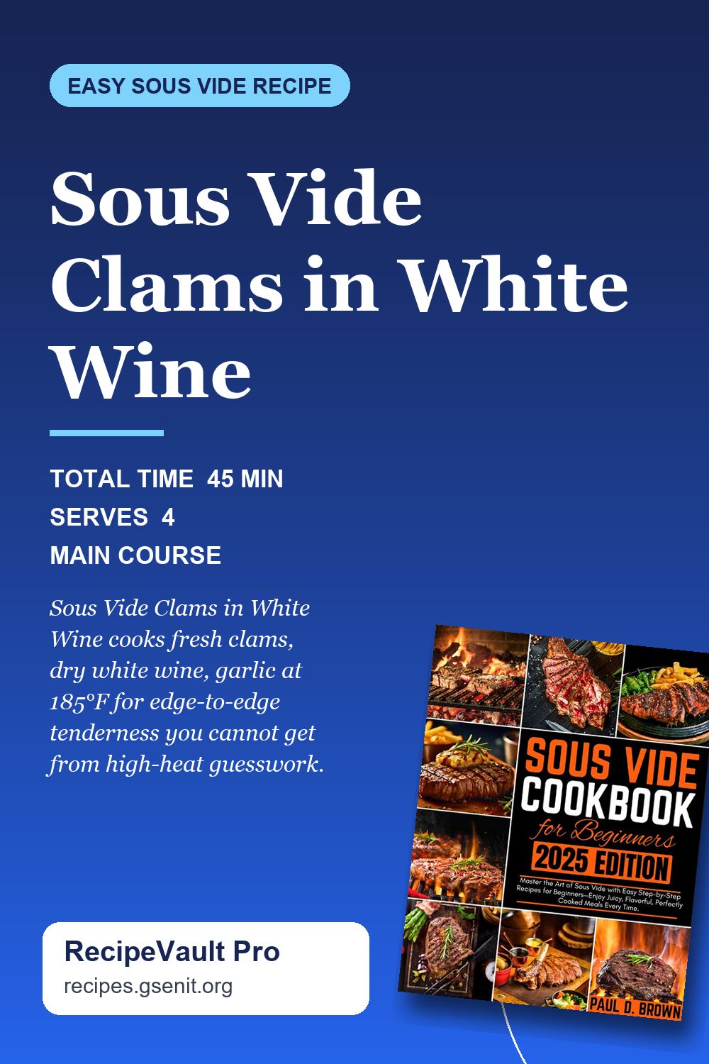 Sous Vide Clams in White Wine Pinterest Pin