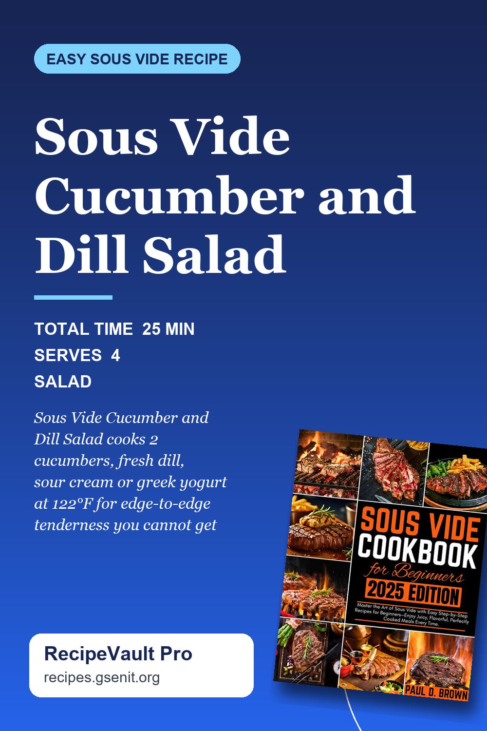Sous Vide Cucumber and Dill Salad Pinterest Pin