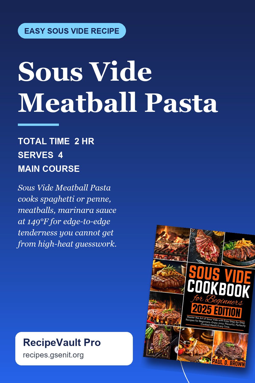 Sous Vide Meatball Pasta Pinterest Pin