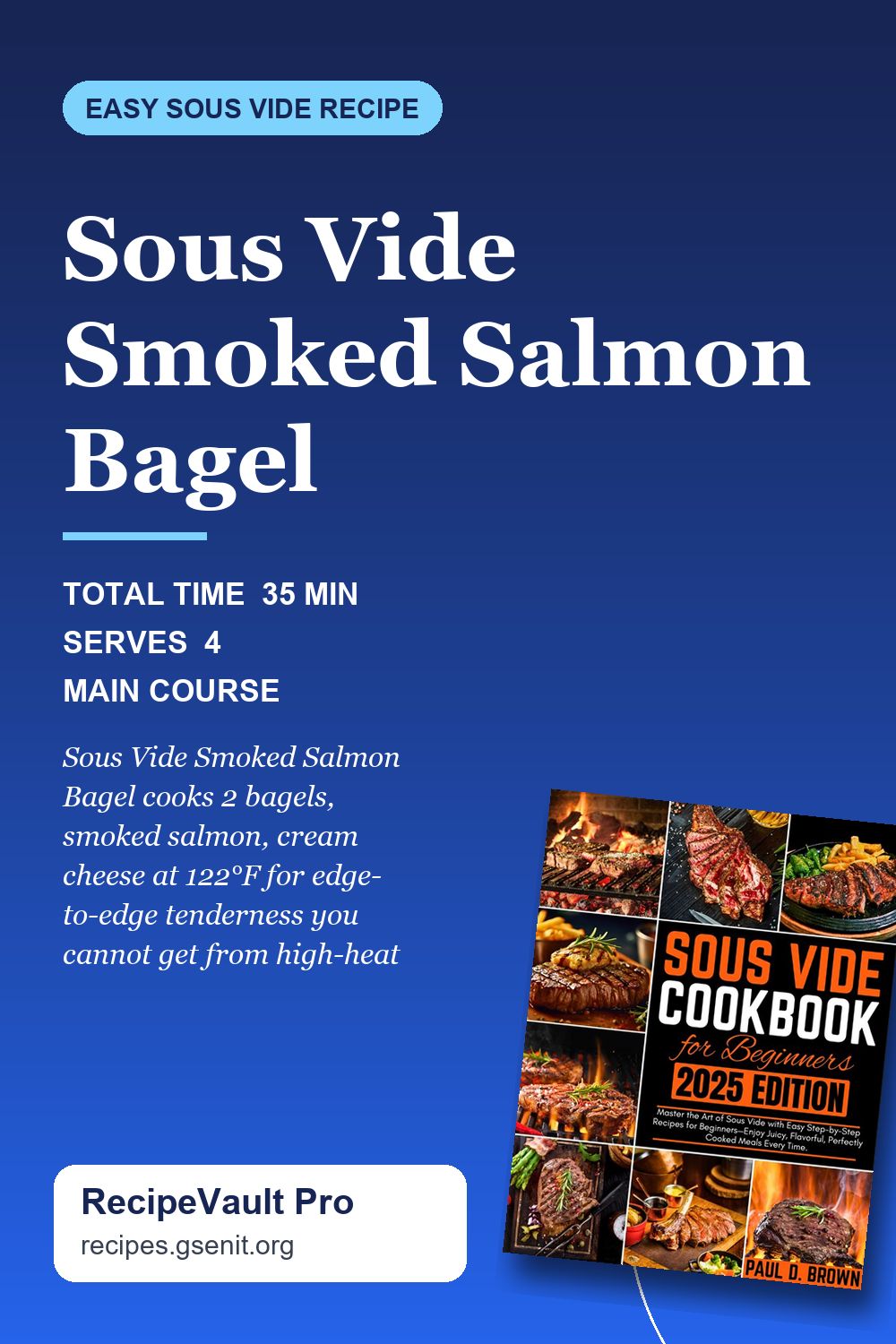 Sous Vide Smoked Salmon Bagel